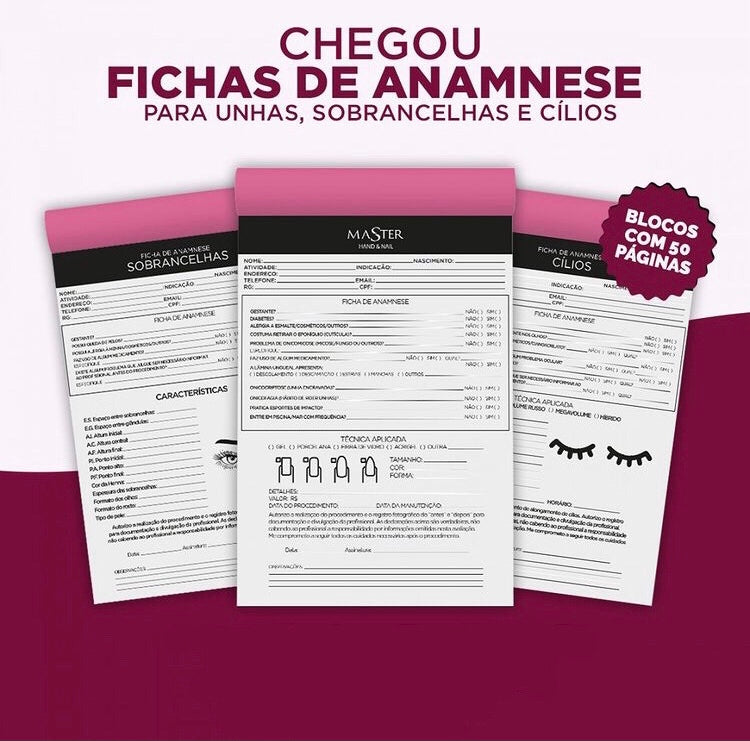 Master Ficha Anamnese  50 folhas